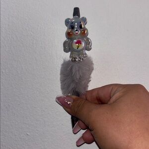 #49 Gray fluffy Bear Pen